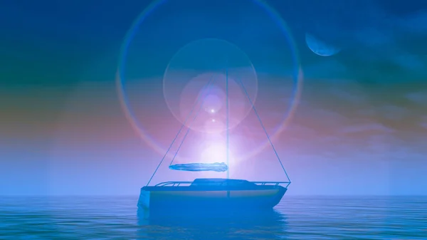 Crystal båt Sunrise — Stockfoto