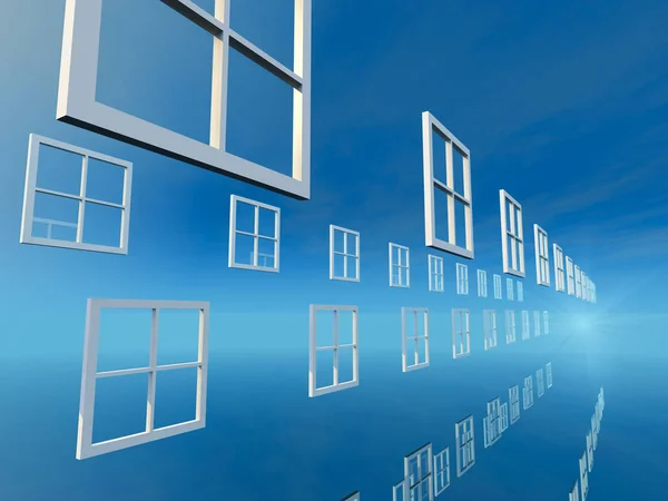 Windows of Choice Bright Blue Day Royalty Free Stock Images
