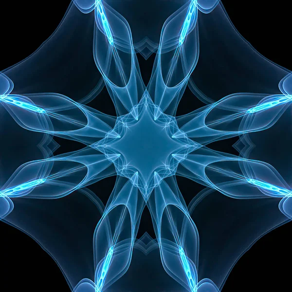 Abstract color background with future fractal effects. Silky lines and strips texture in a symmetry square illustration.
