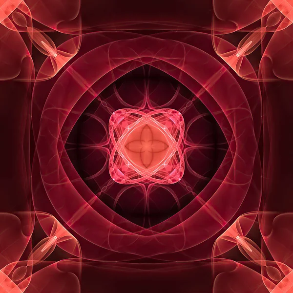 Abstract color background with future fractal effects. Silky lines and strips texture in a symmetry square illustration.