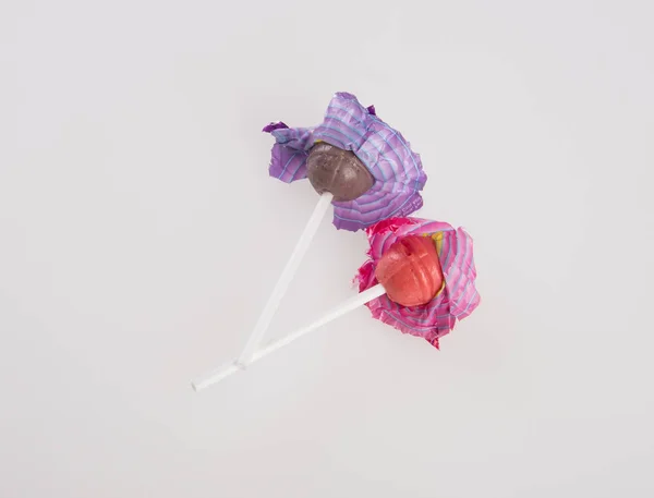 Lolly Zoete Lollipop Een Achtergrond — Stockfoto