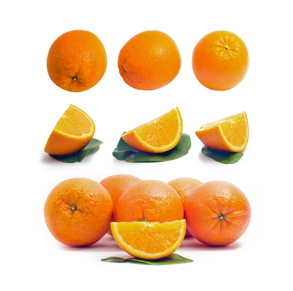 Colección Naranja Naranja Sobre Fondo — Foto de Stock