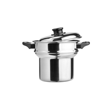 Paslanmaz Çelik üzerine beyaz izole pot pişirme