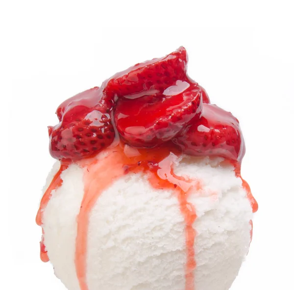 Helado Con Aderezos Fruta Fresa — Foto de Stock