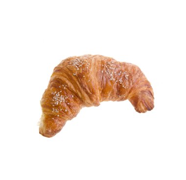 kruvasan. beyaz zemin üzerinde ve lezzetli taze kruvasan