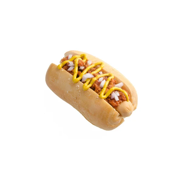 Hot Dog Sur Fond Blanc — Photo