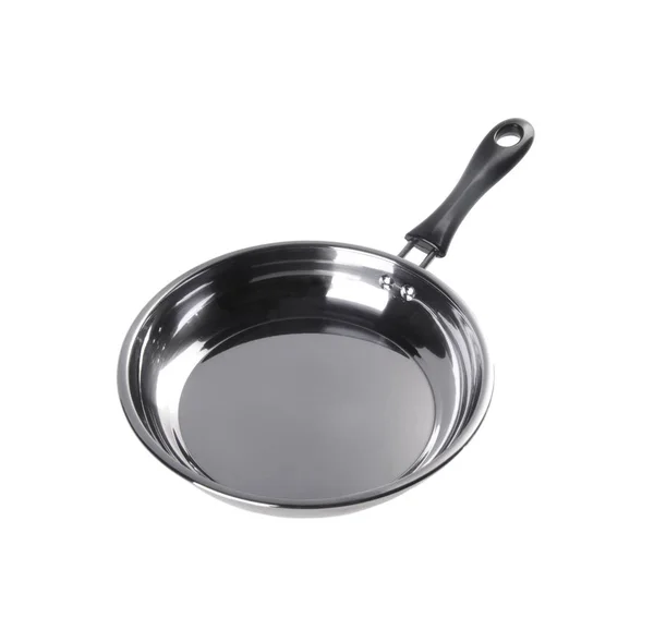 Pan Casserole Acier Inoxydable Isolé Sur Fond Blanc — Photo