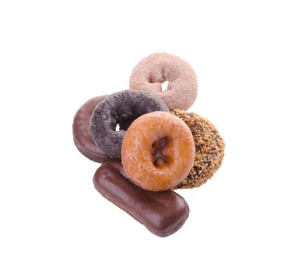 Donuts Deliciosos Doces Donuts Fundo — Fotografia de Stock