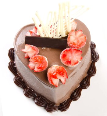 pasta, dondurma pasta beyaz zemin üzerine