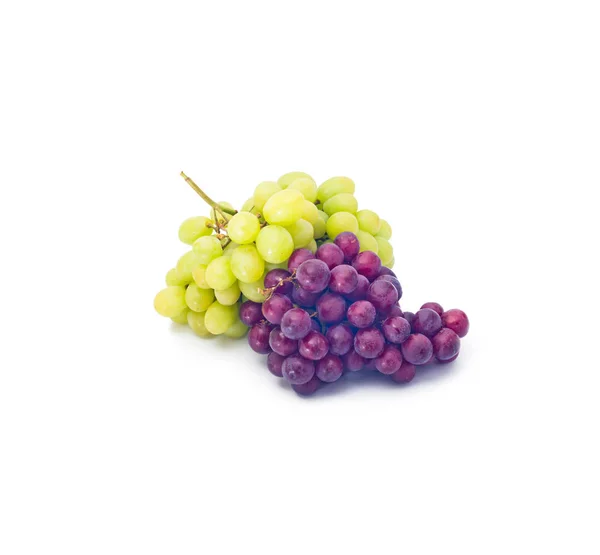 Uvas Rojas Verdes Aisladas Sobre Blanco — Foto de Stock