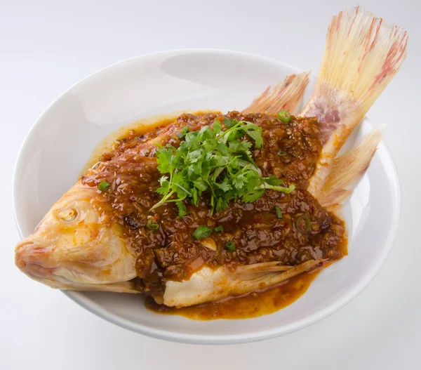 Fish Steamed Fish Chinese Style — Stock Photo, Image
