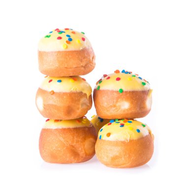 çörek veya bir arka plan üzerinde konsepti ile çörek.