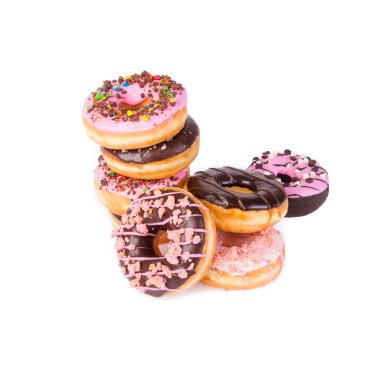 çörek veya bir arka plan üzerinde konsepti ile çörek.