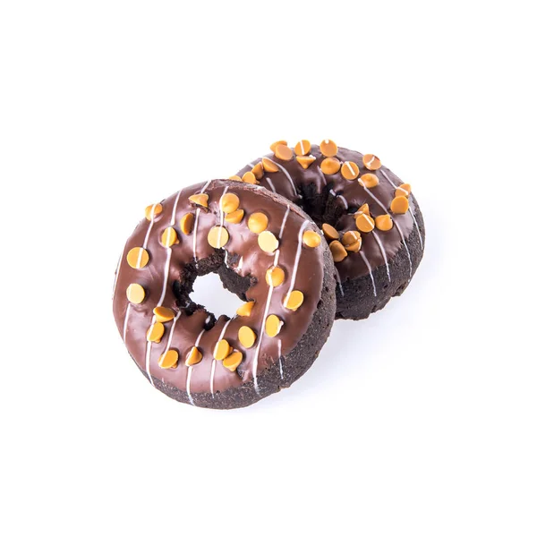 Donut ou donut com conceito em um fundo . — Fotografia de Stock