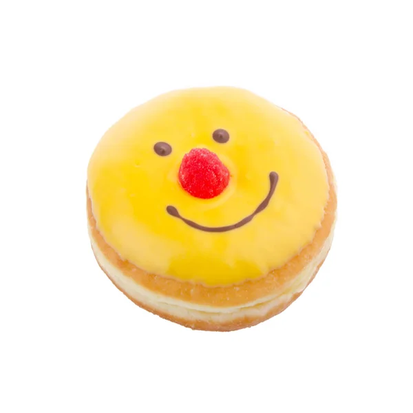 Donut ou donut com conceito em um fundo . — Fotografia de Stock