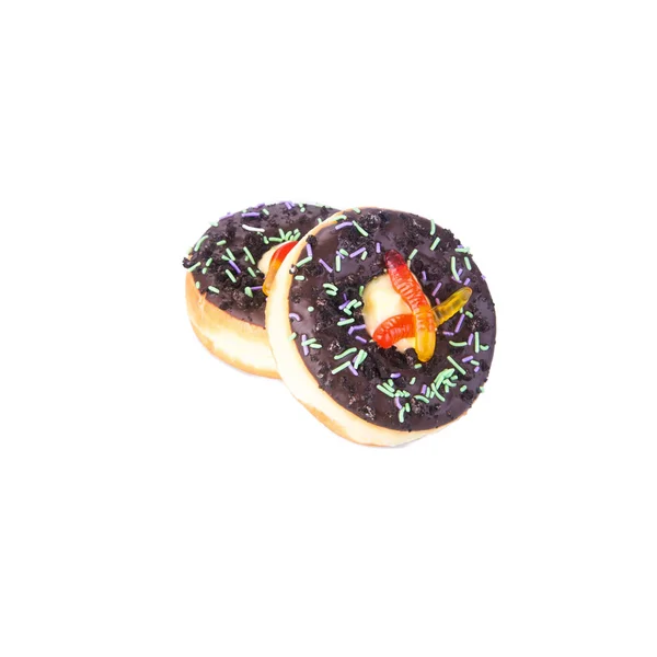 Donut o donut con concepto sobre fondo . — Foto de Stock