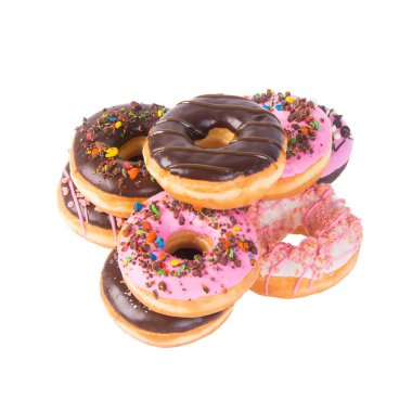 çörek veya bir arka plan üzerinde konsepti ile çörek.