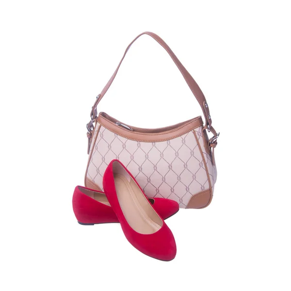 Bag or women shoes and handbag on background. — Stock Photo, Image