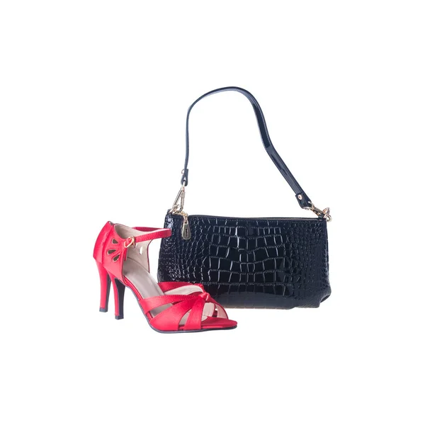 Bag or women shoes and handbag on background. — Stock Photo, Image