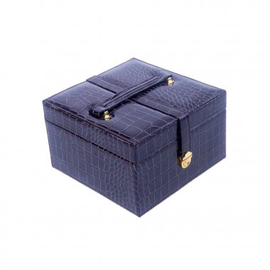 mücevher kutusu veya arka plan üzerinde deri takı kutusu.