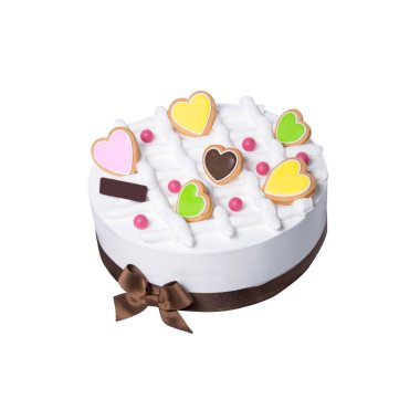 kek veya bir arka plan üzerinde dondurma doğum günü pastası.