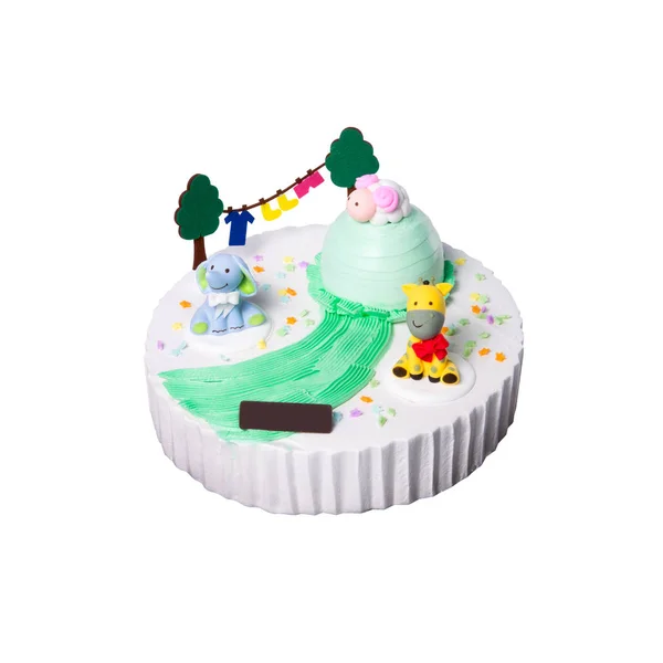 Cake or Ice cream birthday cake on a background. — Stock Photo, Image