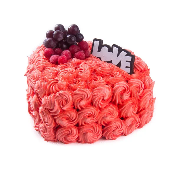 Торт или торт в форме любви на заднем плане . — стоковое фото