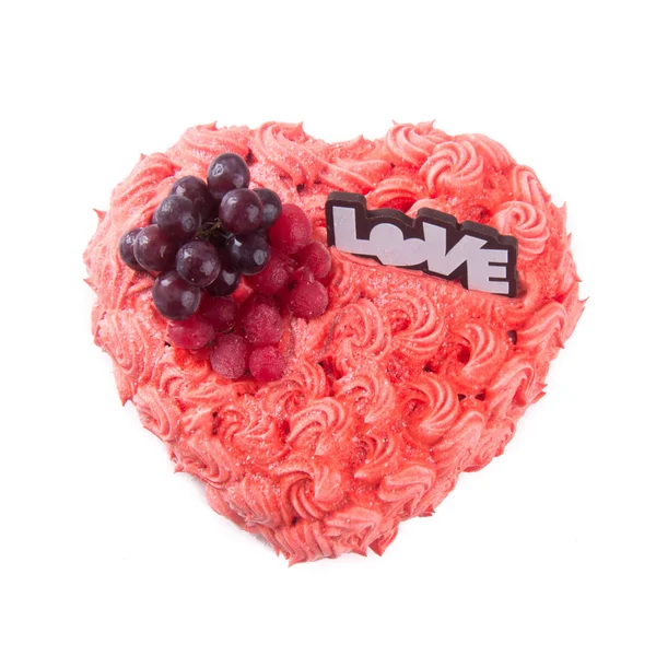 Cake or love shaped cake on a background. — Stock Photo, Image