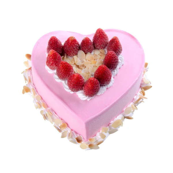 Gâteau ou gâteau en forme d'amour sur un fond . — Photo