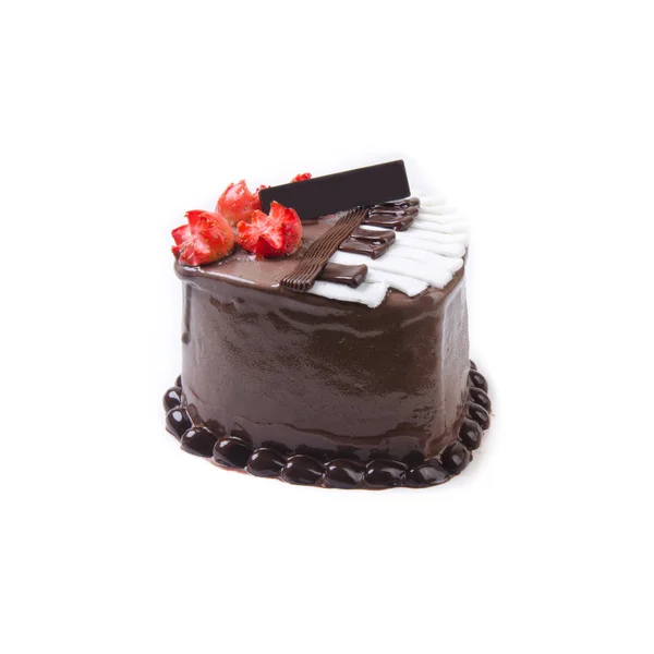 Cake of liefde vormige taart op een achtergrond. — Stockfoto
