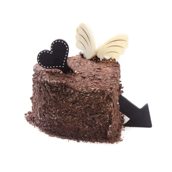 Torta vagy szerelem alakú torta a háttér. — Stock Fotó