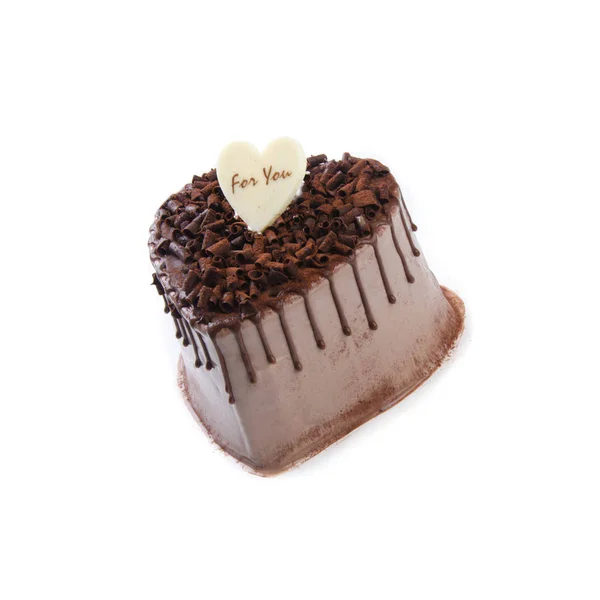 Gâteau ou gâteau en forme d'amour sur un fond . — Photo