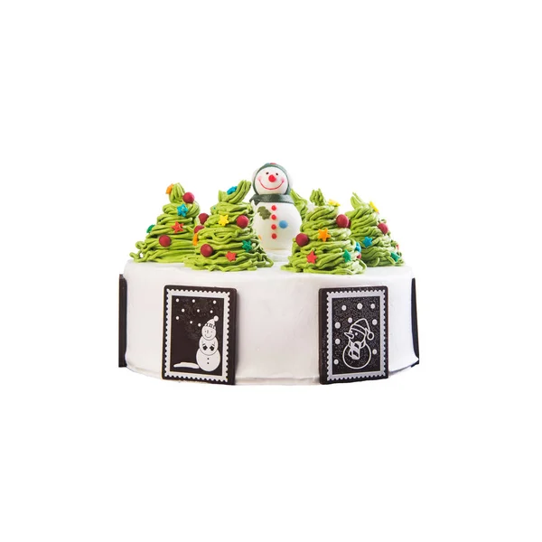 Cake of christmas cake op een achtergrond. — Stockfoto