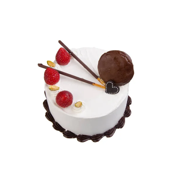 Gâteau ou gâteau d'anniversaire crème glacée sur un fond . — Photo