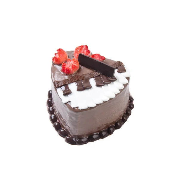 Kek veya bir arka plan üzerinde dondurma doğum günü pastası. — Stok fotoğraf