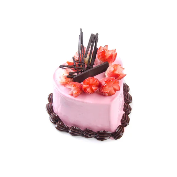 ケーキや背景に愛の形をしたケーキ. — ストック写真