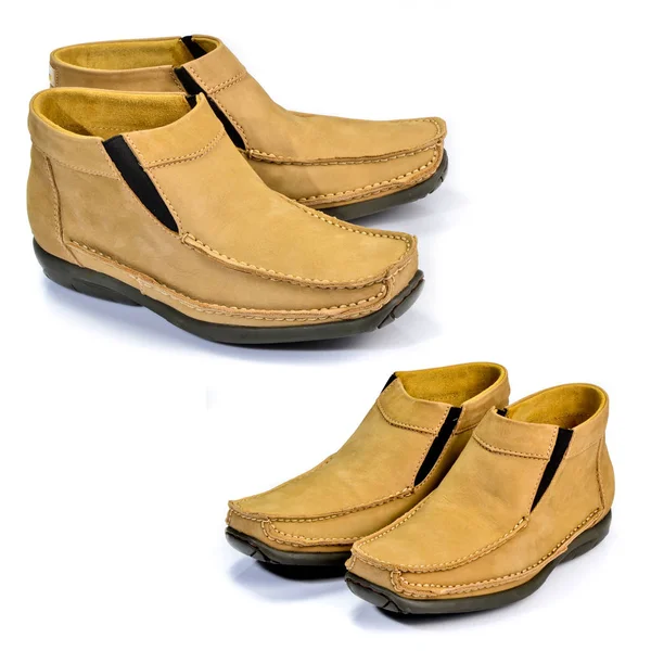 Παπούτσι ή Ανδρικά παπούτσια στην έννοια της μόδας σε φόντο. — Φωτογραφία Αρχείου