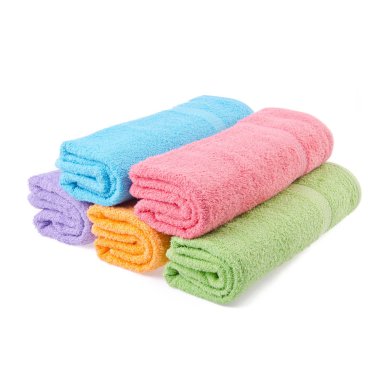 Yeni bir arka planda havlu veya banyo havlusu.