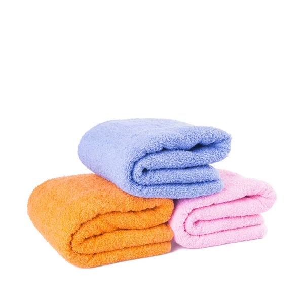 Toalla o toalla de baño sobre un fondo nuevo . — Foto de Stock