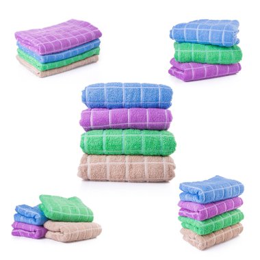 Yeni bir arka planda havlu veya banyo havlusu.