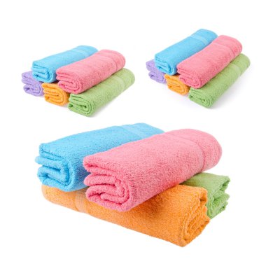 Yeni bir arka planda havlu veya banyo havlusu.