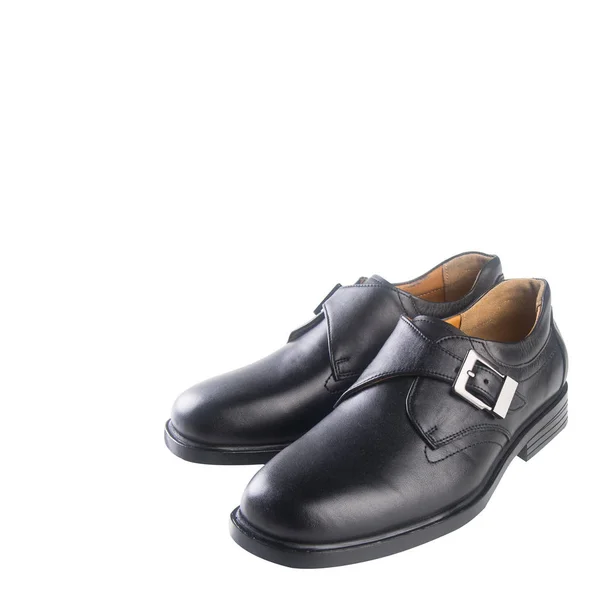 Obuwia lub czarny kolor męskie buty na tle. — Zdjęcie stockowe