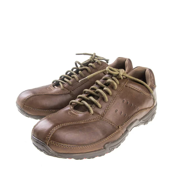구두 또는 배경에 남성 갈색 가죽 신발. — 스톡 사진