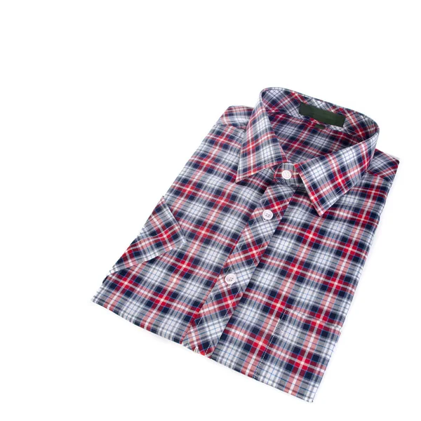 Shirt of geïsoleerd gevouwen modieuze mannen shirt nieuw. — Stockfoto