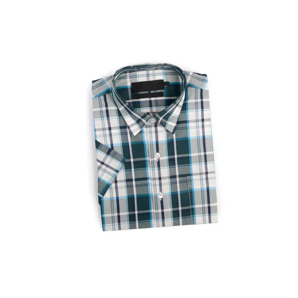 Shirt of geïsoleerd gevouwen modieuze mannen shirt nieuw. — Stockfoto