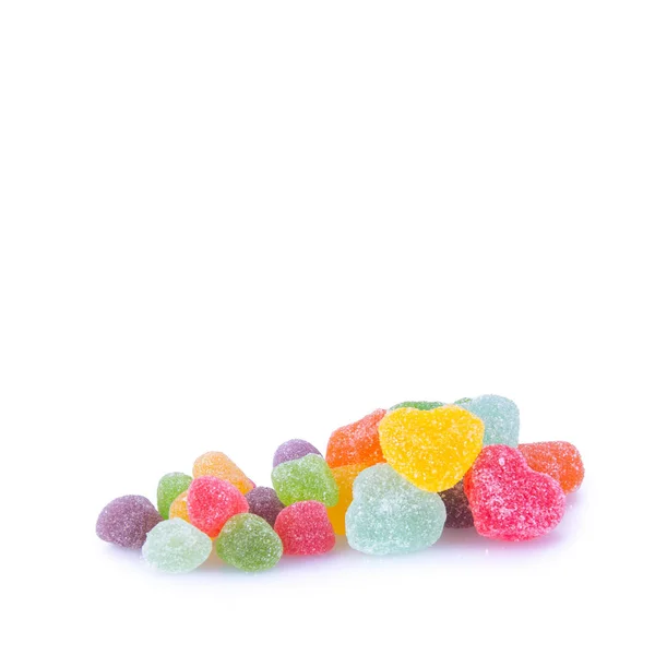 하얀 배경 위에 놓인 사탕이나 젤리 사탕. — 스톡 사진