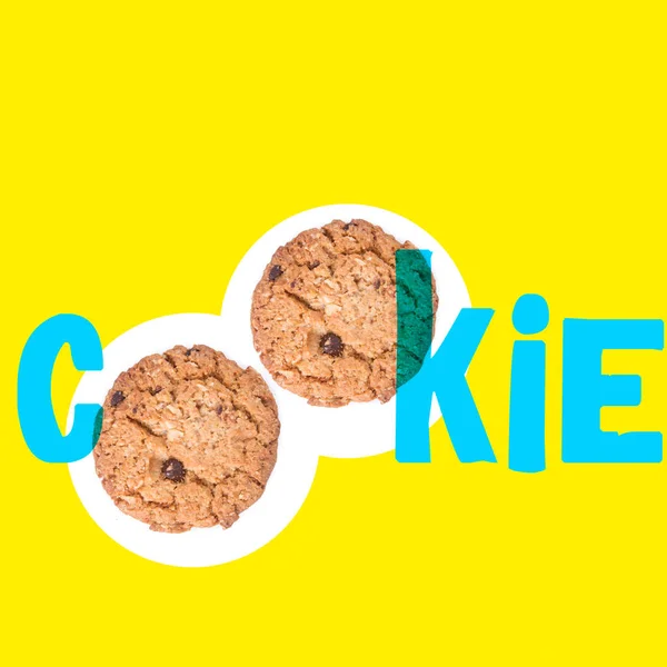 Cookies oder Schokoladenchips Cookies mit Konzeptdesign. — Stockfoto