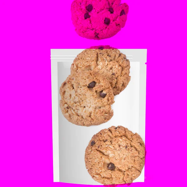 Cookies ou bolachas de chocolate com design conceitual . — Fotografia de Stock