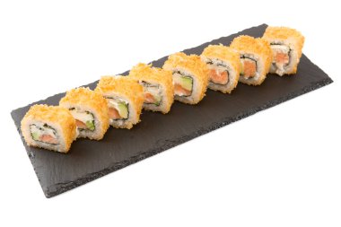 Japon yemeği. Somon ve krem peynirli Philadelphia suşisi.