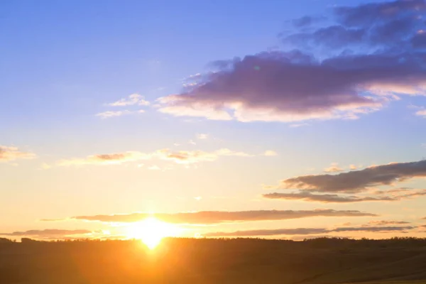 Paisaje Dramático Atardecer Amanecer Cielo — Foto de Stock